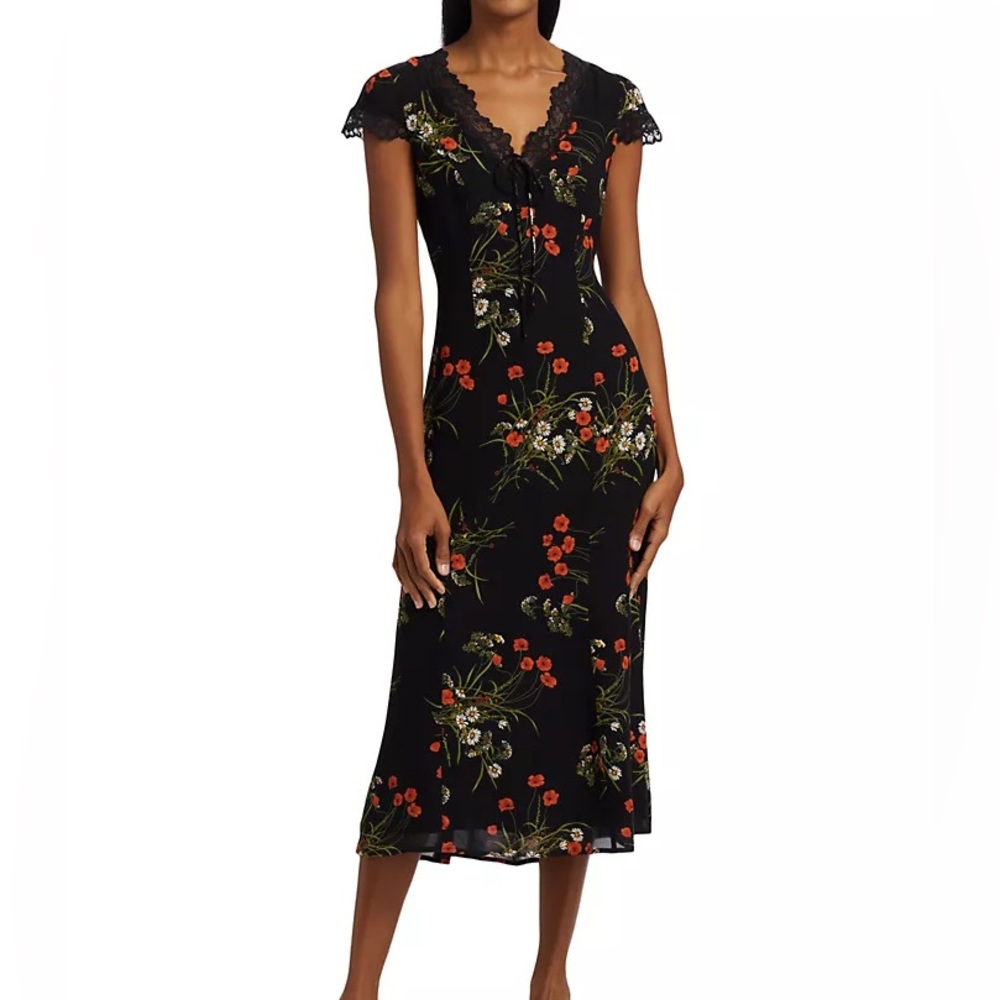 Reformation Tiffie Floral Midi-Dress in Robyn NWOT